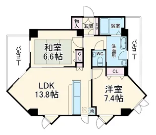 リヴェルテ湘南【2階】の間取り