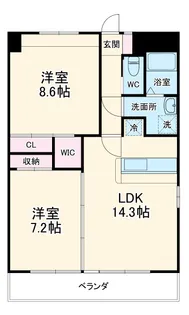 リバーズマンション築捨Ⅱ【103号室】の間取り