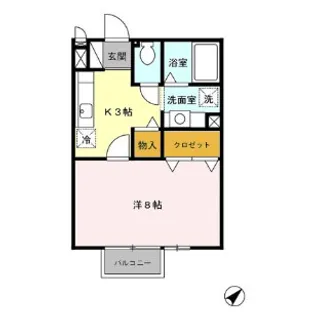 フレンドリースクエア【205号室】の間取り