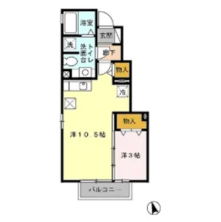 リベルテ B【1階】の間取り