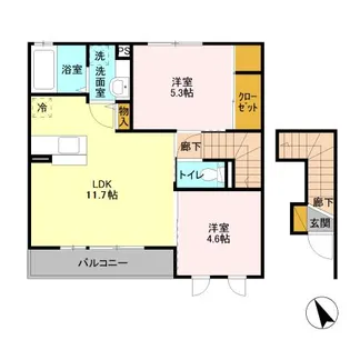ハピネス【2階】の間取り
