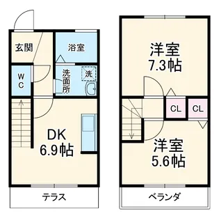エクメーネ七宝【103号室】の間取り