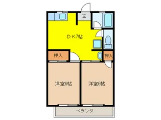シティハイムなかじま【205号室】の間取り