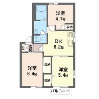 ヒルサイド三田B【203号室】の間取り