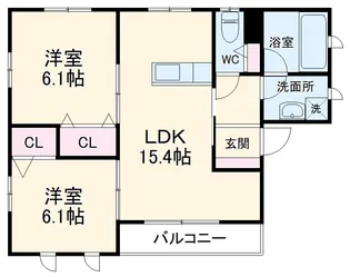 サン・ヴェルデⅡ【10A号室】の間取り