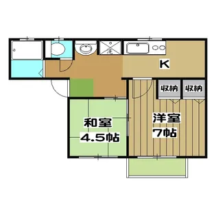 メゾンエスポワール2 B棟【202号室】の間取り