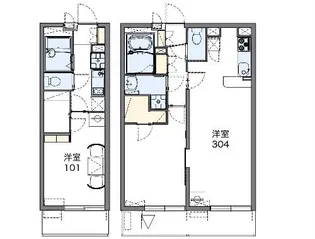 レオパレスプランドール稲城【2階】の間取り