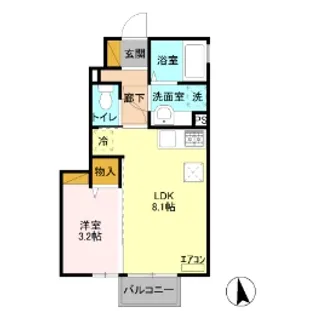 クレスト II【1階】の間取り