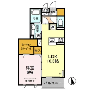 メゾンフォンティーヌ【3階】の間取り