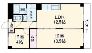 五条ローズハイツA棟【8階】の間取り