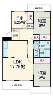 森の里くすのき台団地1号棟【4階】の間取り