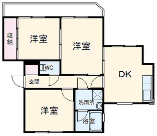 ニューあけぼのハイツ【302号室】の間取り