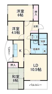 明開ハイツB【3階】の間取り