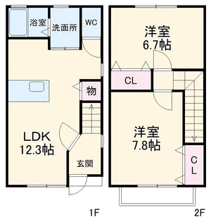 グランストークアルボルB【1階】の間取り