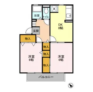 ハイカムール東台 D【2階】の間取り