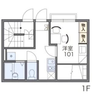 レオパレスサンセール【104号室】の間取り