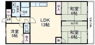 グランドハイツフナトラ【308号室】の間取り