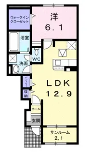 ジーナル5【1階】の間取り