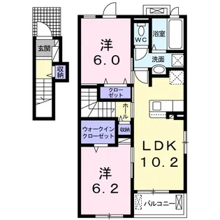グレイスフルⅡ【201号室】の間取り