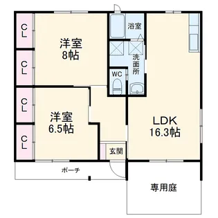 タウンハウスひとみ【1階】の間取り