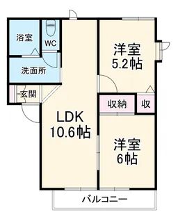 ライフタウン花水木C【102号室】の間取り