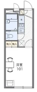レオパレス上台【206号室】の間取り