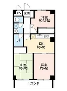 リス・ブラン・ド舟渡【2階】の間取り