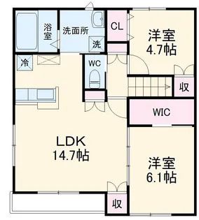トゥザウェスト【2階】の間取り