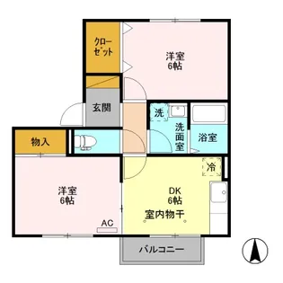 フラワーレジデンス森田 七番館【1階】の間取り