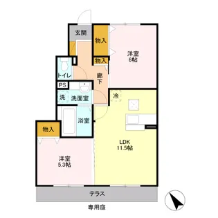 グランメール【1階】の間取り