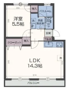 楠の台ハイツ【1階】の間取り