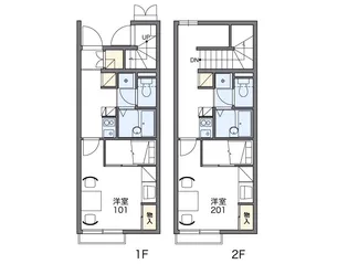 レオパレスKIFUNE【204号室】の間取り