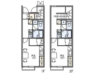 レオパレスカーサアベニューⅣ【2階】の間取り