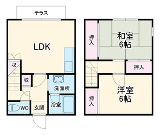 エスティーヌ西志津【1階】の間取り