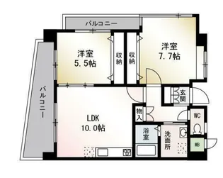 ショアーズ鵠沼フラット【3階】の間取り