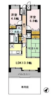 ベルシャイン厚木【1階】の間取り
