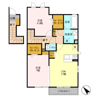 エスポワール ドミール【2階】の間取り