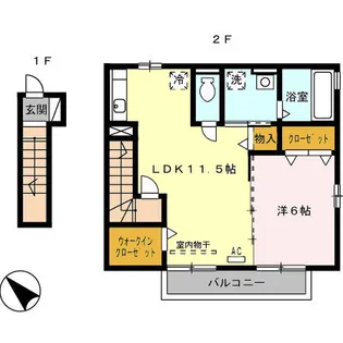 セジュール ハピネス【2階】の間取り