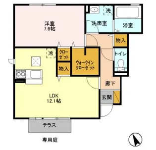 ベル・アジュール A【1階】の間取り