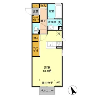 セントラル ヴィレッジ B【2階】の間取り