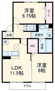 リバーベル【1階】の間取り
