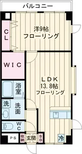 クイーンパレス浅伊【9階】の間取り