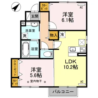 フォーゲルテラス グリューン II【1階】の間取り