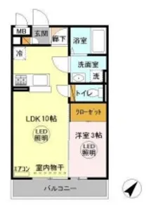 カーサ コモド【3階】の間取り