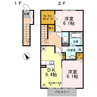 アゼリア岸岡【2階】の間取り