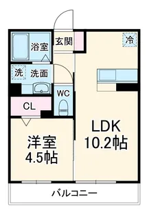 プリムヴェール 弐十壱番館【2階】の間取り