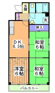 ロイヤルコーポ【4階】の間取り