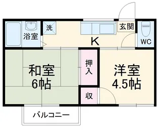 コーポ中澤【202号室】の間取り
