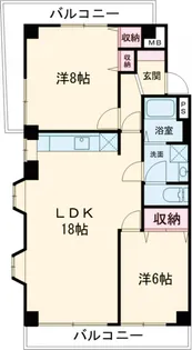 パレス三鷹【1階】の間取り