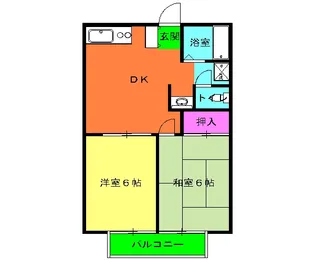 エステートピアH・I【2階】の間取り